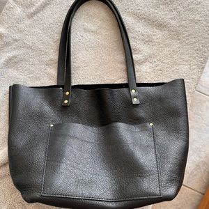 Portland leather ,beautiful large black pebbled tote